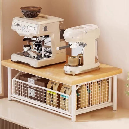 Modern Kitchen Microwave Shelf with Drawer: Sturdy and solid structure, designed to save counter space for V1102-CTSZWJ001