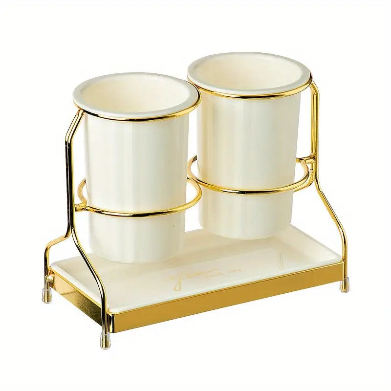 Transparent gold ink color Luxury Wall-Mounted Cutlery Holder, Household Knife Fork Spoon Organizer, New V1102-DCSHJ004