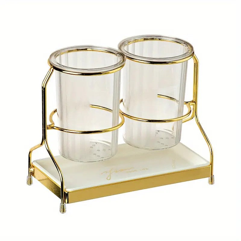 Transparent gold ink color Luxury Wall-Mounted Cutlery Holder, Household Knife Fork Spoon Organizer, New V1102-DCSHJ004