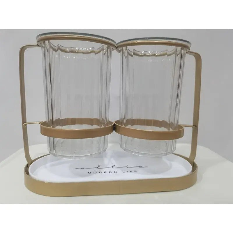 Transparent gold ink color Luxury Wall-Mounted Cutlery Holder, Household Knife Fork Spoon Organizer, New V1102-DCSHJ004