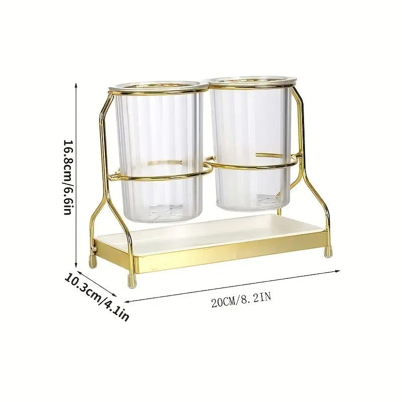 Transparent gold ink color Luxury Wall-Mounted Cutlery Holder, Household Knife Fork Spoon Organizer, New V1102-DCSHJ004