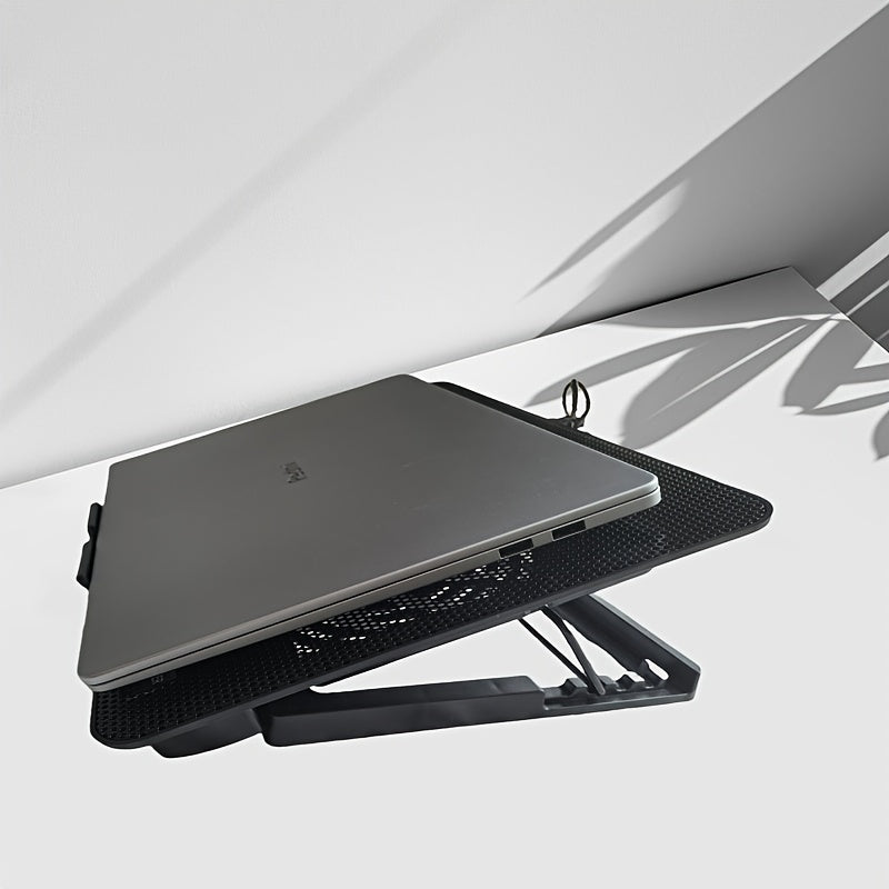 **Fully Compatible Laptop Stand|Dual-Fan Cooling + Ergonomic Angle Adjustment, All-in-One Portable Design for V1102-DNSRQ001