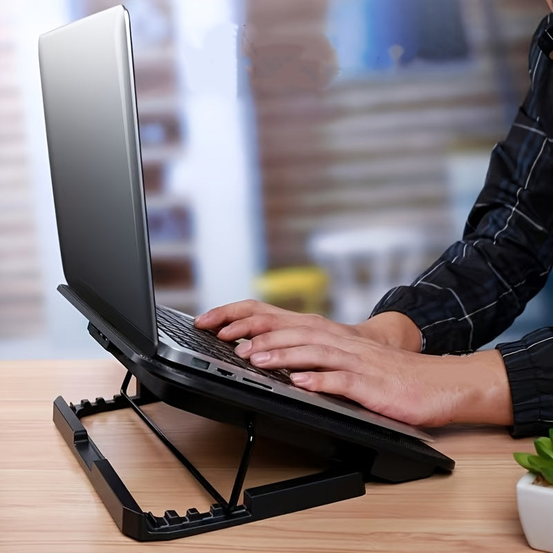 **Fully Compatible Laptop Stand|Dual-Fan Cooling + Ergonomic Angle Adjustment, All-in-One Portable Design for V1102-DNSRQ001