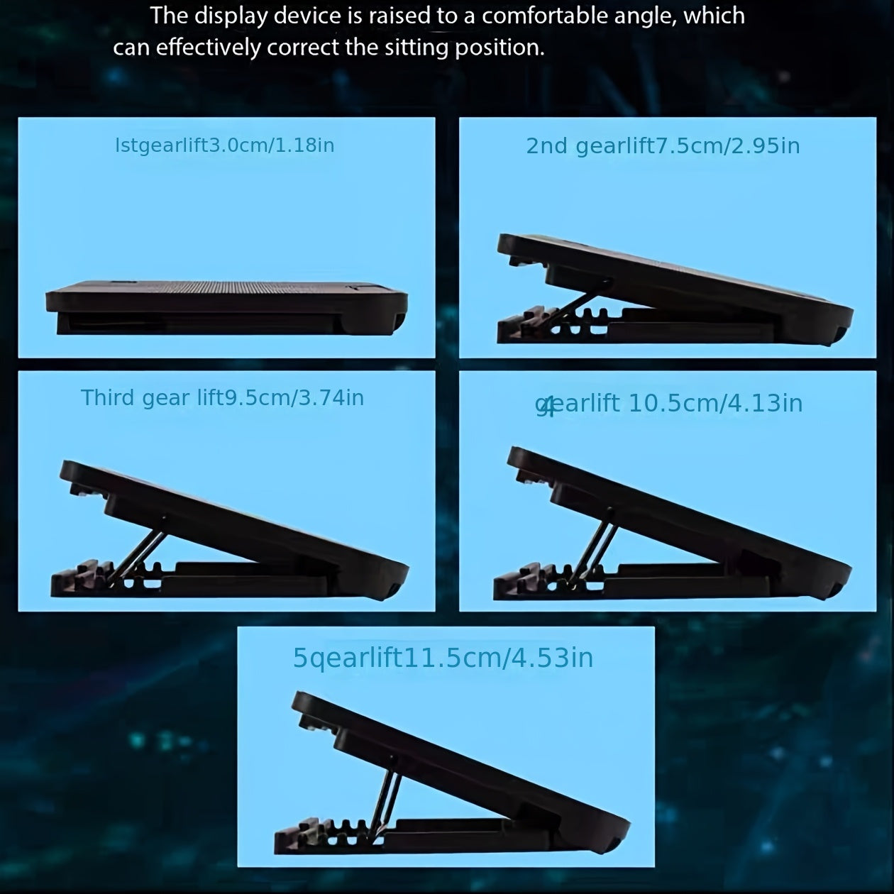 **Fully Compatible Laptop Stand|Dual-Fan Cooling + Ergonomic Angle Adjustment, All-in-One Portable Design for V1102-DNSRQ001