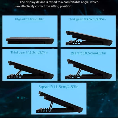 **Fully Compatible Laptop Stand|Dual-Fan Cooling + Ergonomic Angle Adjustment, All-in-One Portable Design for V1102-DNSRQ001