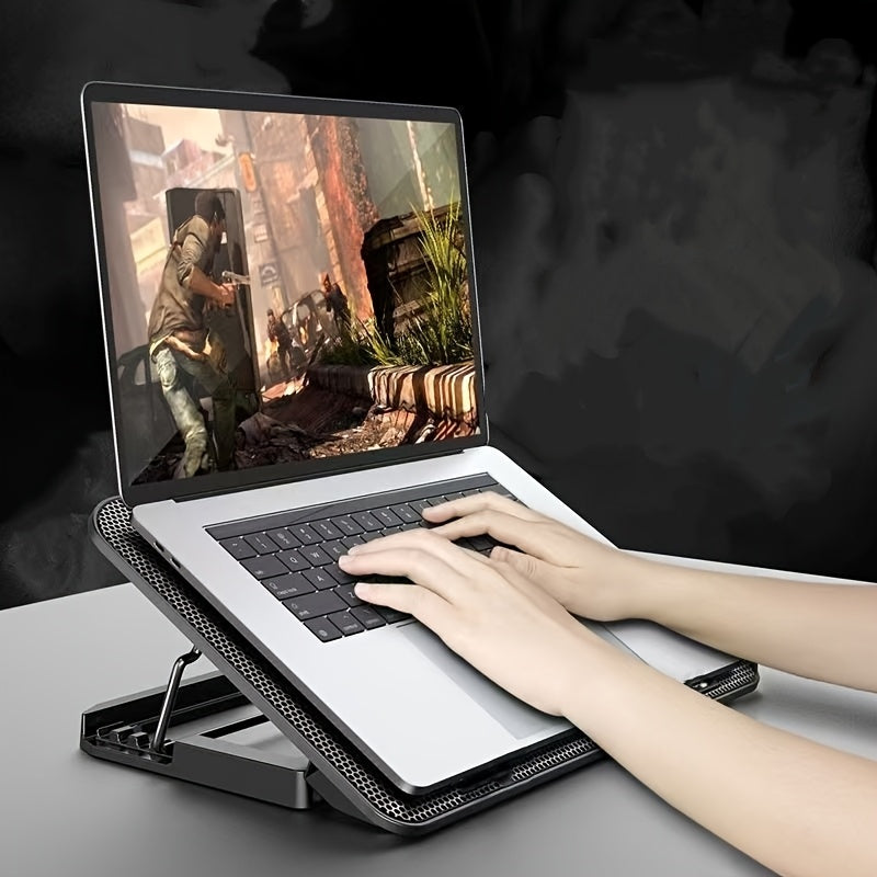 **Fully Compatible Laptop Stand|Dual-Fan Cooling + Ergonomic Angle Adjustment, All-in-One Portable Design for V1102-DNSRQ001