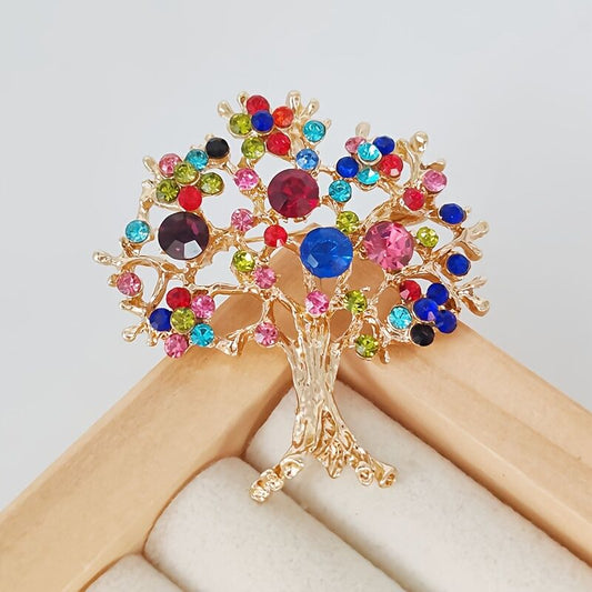 "Everlasting Growth" Tree Crystal Brooch: Carving Eternal Life with Sparkling Branches, Infusing Daily Wear V1102-DSXZ001
