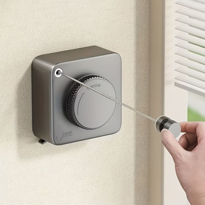 Gray Wall-Mounted Adjustable Clothes Hanger, Space-Saving Laundry Organizer V1102-DSZ-001-001