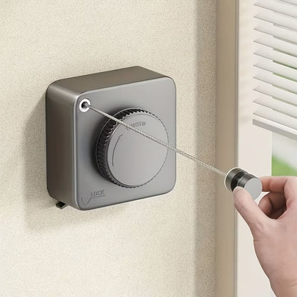 Gray Wall-Mounted Adjustable Clothes Hanger, Space-Saving Laundry Organizer V1102-DSZ-001-001