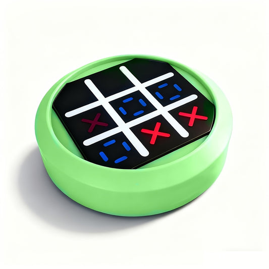 4-in-1 Electronic Tic Tac Toe Game: AI Battle, Two-Player Mode, Memory & Speed Challenge | Handheld Portable V1102-DZJZQ001