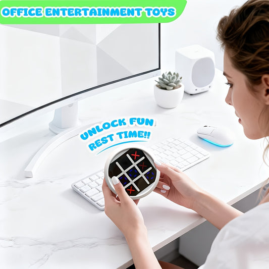 4-in-1 Electronic Tic Tac Toe Game: AI Battle, Two-Player Mode, Memory & Speed Challenge | Handheld Portable V1102-DZJZQ002