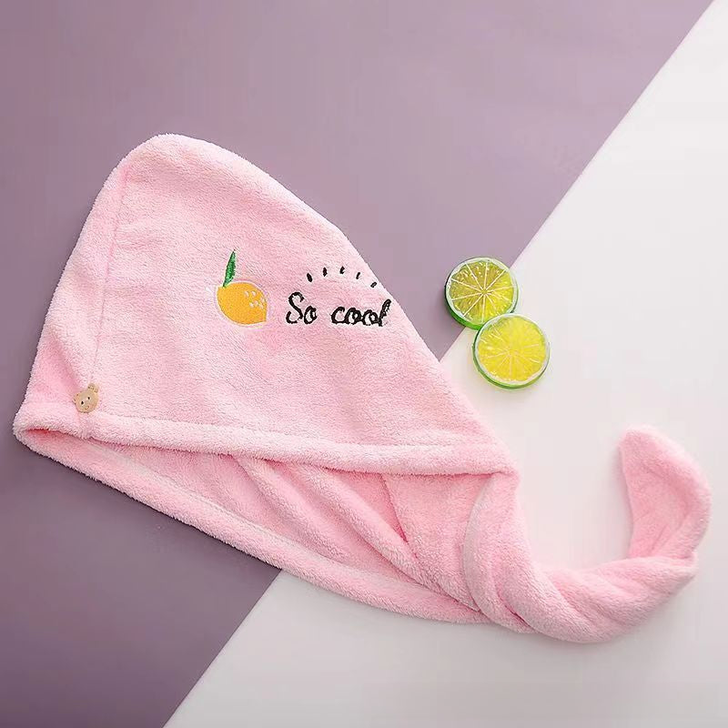Ladies' Soft Quick-Dry Shower Cap Towel - Delicate Embroidery, Essential for a Refreshing Bath(PINK) V1102-GFM002