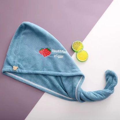 Ladies' Soft Quick-Dry Shower Cap Towel - Delicate Embroidery, Essential for a Refreshing Bath(violet) V1102-GFM004