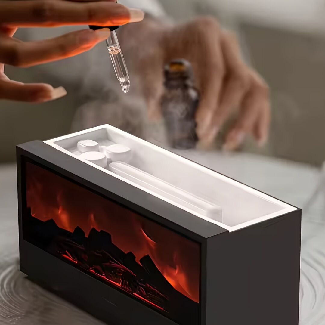 Aromatic Essential Oil Fireplace Diffuser Color Flame Diffuser Bonfire Fireplace Humidifier with Remote for V1102-GHJSQ002