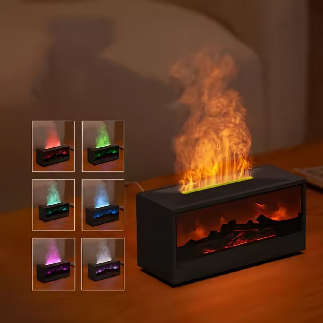Aromatic Essential Oil Fireplace Diffuser Color Flame Diffuser Bonfire Fireplace Humidifier with Remote for V1102-GHJSQ002