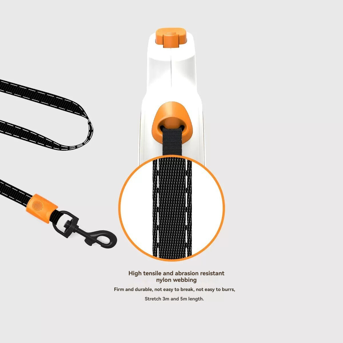 Safe Dog Walking: Anti-Pull Leash with Quick Stop for Aussie Pets Christmas gift Rope length(5m/16.4ft) V1102-HB05M