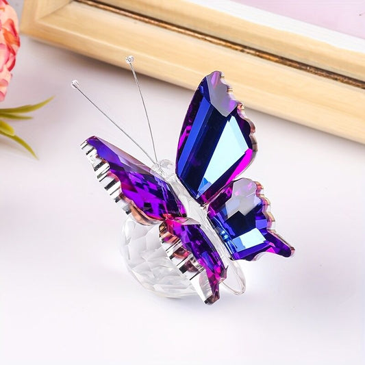 purple fantasy**"Crystal Wing Radiance" | 5.5cm Gradient Crystal Butterfly Sculpture - Poetry Captured in a V1102-HDDX003
