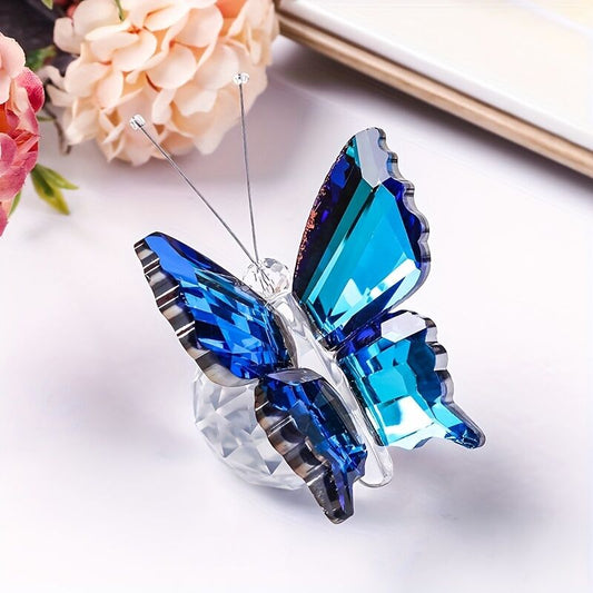 green fruit butterfly**"Crystal Wing Radiance" | 5.5cm Gradient Crystal Butterfly Sculpture - Poetry Captured V1102-HDDX004