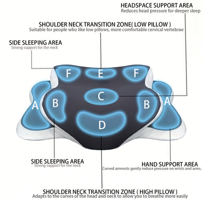 Side Sleeper Neck Pillow | Odor-Free, Light Beige Friendly Design, Comfortable Sleep Posture, Polyester V1102-HDZ001