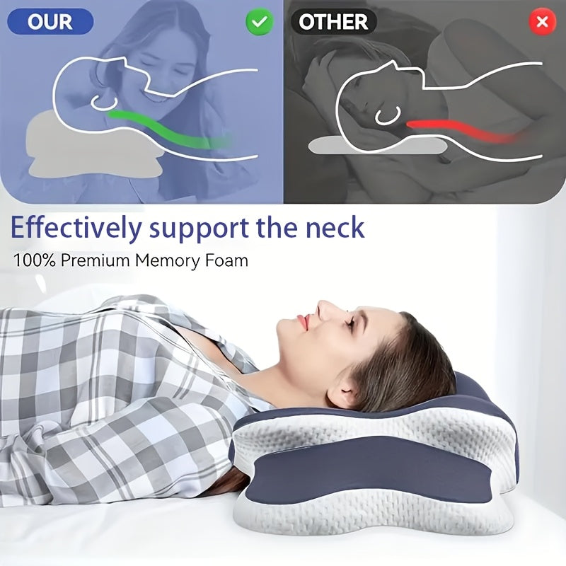 Side Sleeper Neck Pillow | Odor-Free, Light Beige Friendly Design, Comfortable Sleep Posture, Polyester V1102-HDZ001