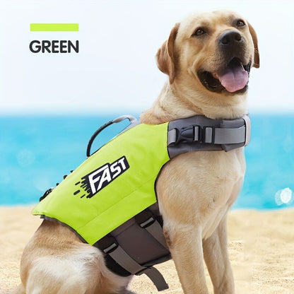 Safe Playtime: The ultimate dog buoyancy vest designed for water adventures. Pet life jacket. Christmas, V1102-HYCWJSY01-FLUORESCENT GREEN-S