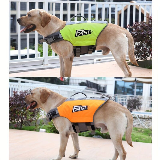 Safe Playtime: The ultimate dog buoyancy vest designed for water adventures. Pet life jacket. Christmas, V1102-HYCWJSY01-ORANGE-M