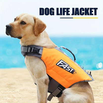 Safe Playtime: The ultimate dog buoyancy vest designed for water adventures. Pet life jacket. Christmas, V1102-HYCWJSY01-ORANGE-S
