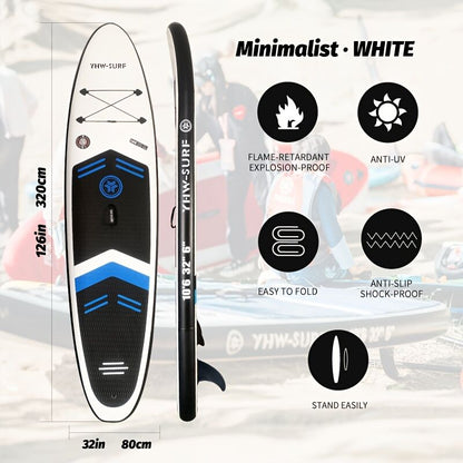 Inflatable vertical paddle set for water sports and surfing-including air pump, paddle, rope, backpack, fin V1102-HYJB001