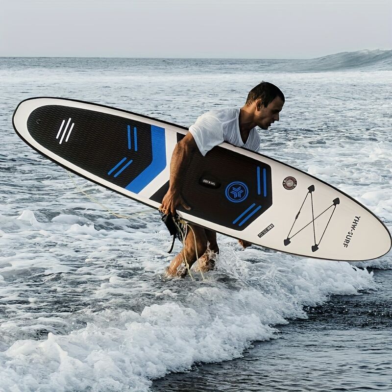 Inflatable vertical paddle set for water sports and surfing-including air pump, paddle, rope, backpack, fin V1102-HYJB001