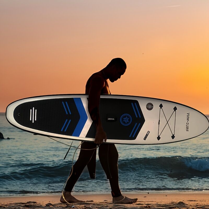 Inflatable vertical paddle set for water sports and surfing-including air pump, paddle, rope, backpack, fin V1102-HYJB001