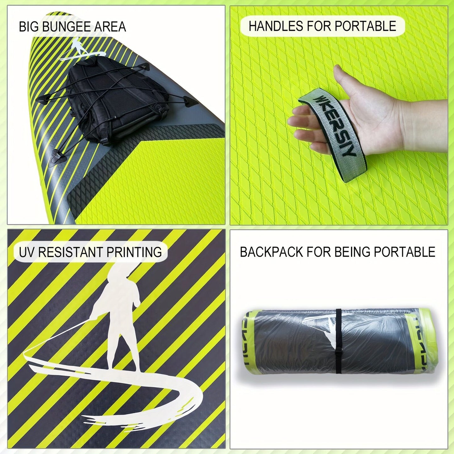 Inflatable vertical paddle set for water sports and surfing-including air pump, paddle, rope, backpack, fin V1102-HYJB002