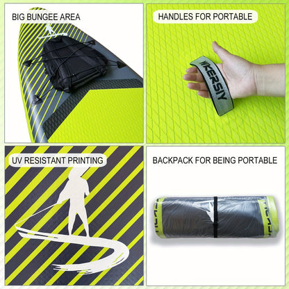 Inflatable vertical paddle set for water sports and surfing-including air pump, paddle, rope, backpack, fin V1102-HYJB002