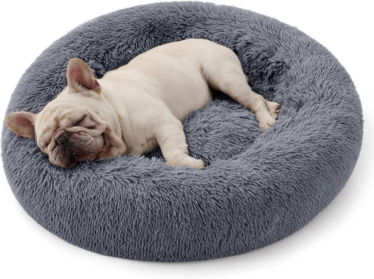 Calming Donut Cat Bed - Fluffy Plush Round Pet Bed, Suitable for Indoor Cats and Dogs, Washable V1102-HYSC003