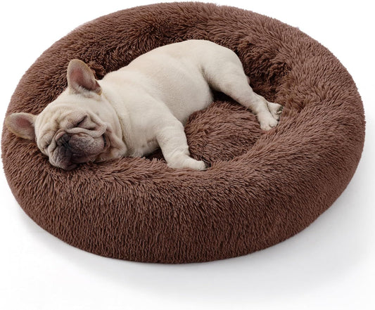 Calming Donut Cat Bed - Fluffy Plush Round Pet Bed, Suitable for Indoor Cats and Small Dogs, Washable, V1102-HYSC006