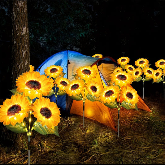 2 pcs of Sunflower-Shaped Ambiance Lights - Soft, Insect-Repellent Glow for Your Private Garden. Adds a V1102-HYXRKD001