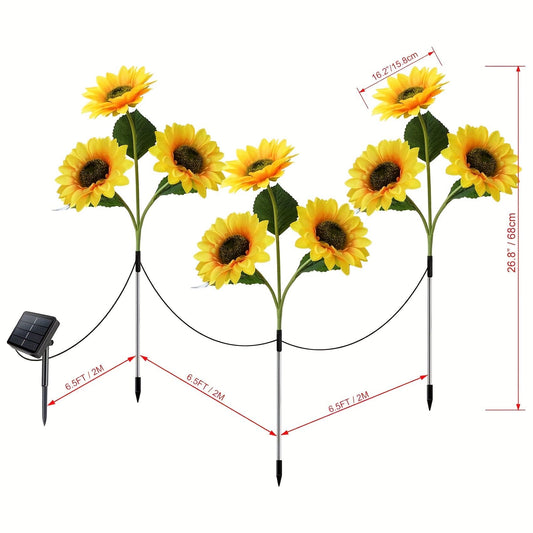 2 pcs of Sunflower-Shaped Ambiance Lights - Soft, Insect-Repellent Glow for Your Private Garden. Adds a V1102-HYXRKD001