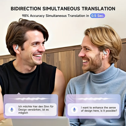 AI Translation Earbuds | Real-Time Translation for 144+ Languages | Smart Meeting Assistant | Secure and V1102-HYZQ006