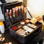 **Large Waterproof Makeup Organizer: Adjustable Dividers, Detachable Brush Holder, Multi-Compartment Design, V1102-HZSNB001