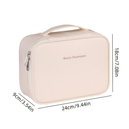 High-capacity multi-layer travel makeup organizer, featuring removable compartments and a brush holder-a V1102-HZSNB003