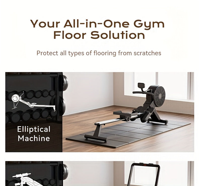 Thickened Foldable Fitness Mat|Anti-Slip Home Exercise Mat for Treadmill and Yoga, Multi-Functional Silent V1102-JSD001