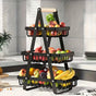 Heavy-Duty Metal Fruit Storage Basket (3-Layer Removable Divider) - Space-Saving Organizer for Kitchen, V1102-JSSGL002