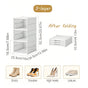3-Tier Stackable Shoe Storage Box Set, featuring easy-access front-opening waterproof transparent plastic V1102-KDDXZSNH001