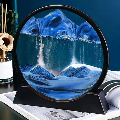 Flowing Sand Art: Adjustable Speed, New Scenery with Every Turn, Calming and Pleasing to the Eye(BLUE) V1102-LDSH001