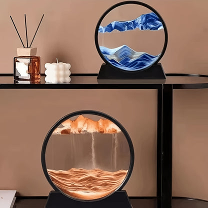 Flowing Sand Art: Adjustable Speed, New Scenery with Every Turn, Calming and Pleasing to the Eye(BLUE) V1102-LDSH001