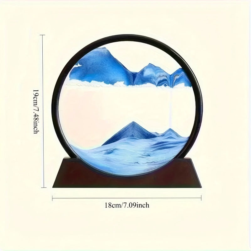 Flowing Sand Art: Adjustable Speed, New Scenery with Every Turn, Calming and Pleasing to the Eye(BLUE) V1102-LDSH001