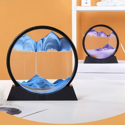 Flowing Sand Art: Adjustable Speed, New Scenery with Every Turn, Calming and Pleasing to the Eye(BLUE) V1102-LDSH001