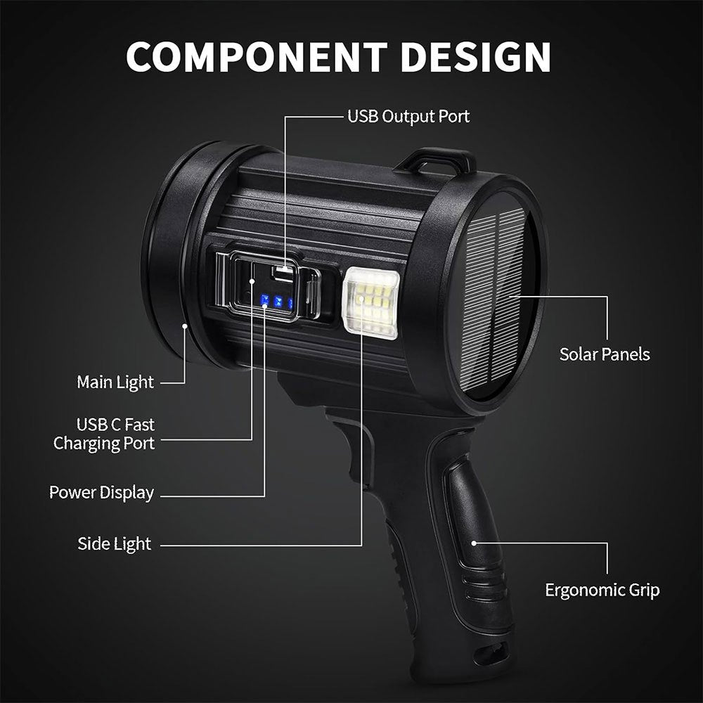 Solar Mobile Power Station: Modular Lighting + Dual Fast Charge, Real-Time Power Display, Your All-Round V1102-LEDSDT001
