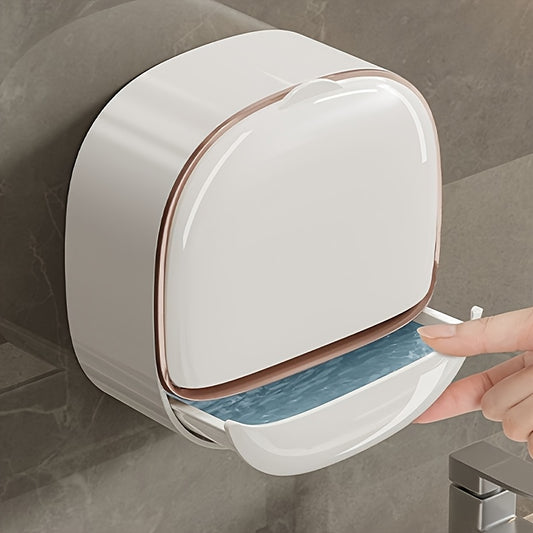 No-Drill High-End Drain Household Soap Holder, Waterproof ABS Soap Dish Organizer, Suitable for Bathrooms and V1102-LSXZH001