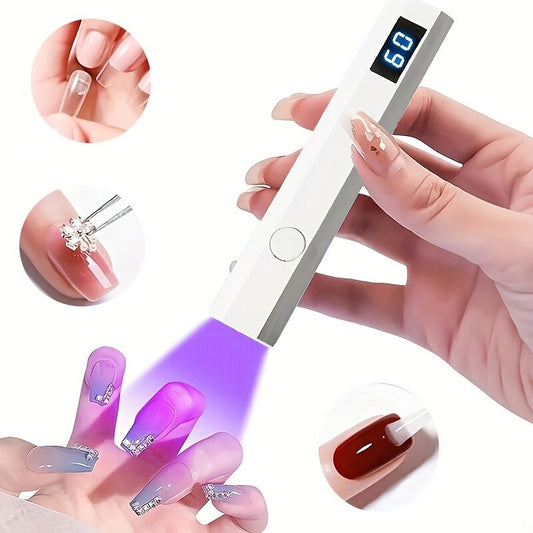 A compact portable gel nail polish lamp with a digital display - this wireless lamp lights up quickly and is V1102-MJXXYZD001