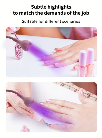 Straight UV/LED Nail Lamp, Table Lamp, Night Light, USB Nail Clamp Light, Gel Polish Curing Light with UV/LED V1102-MJYZD002